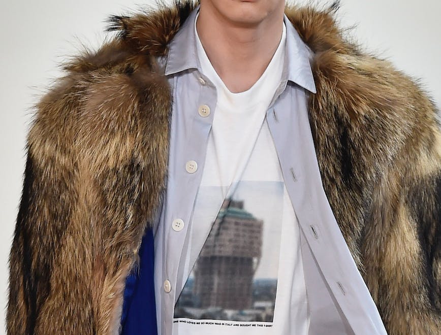 clothing apparel person human sleeve coat fur