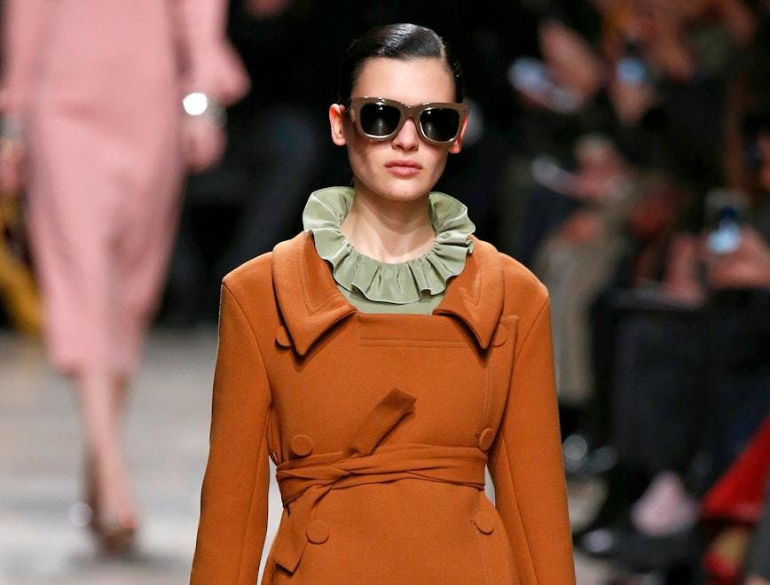 rochas _ready to wear fall winter 2017-18 paris fashion week february 2017 sunglasses accessories accessory person human clothing apparel overcoat coat fashion