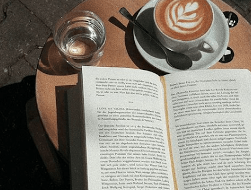 book latte cup coffee cup beverage drink