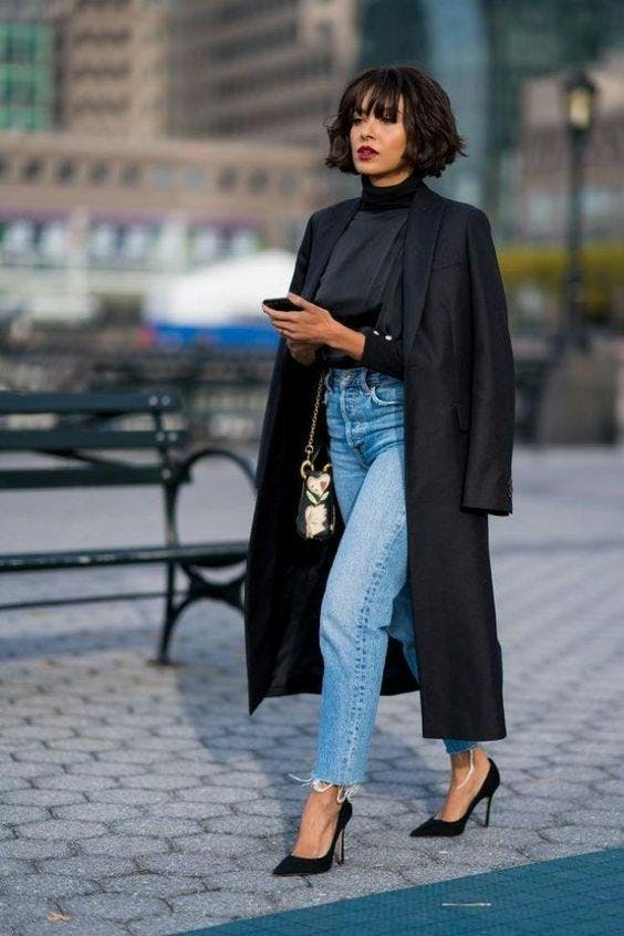clothing apparel person human footwear female overcoat coat shoe pants