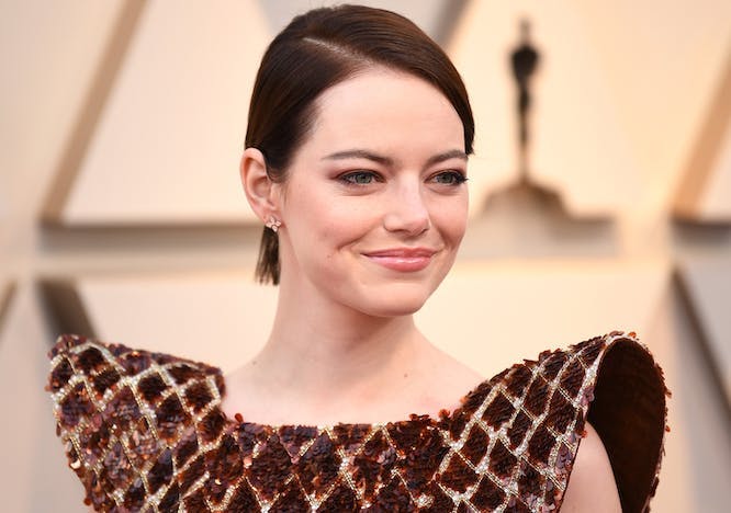 91st annual academy awards arrivals los angeles usa 24 feb 2019 emma stone oscars actor female personality 78359768 clothing apparel sleeve evening dress gown robe fashion person human long sleeve