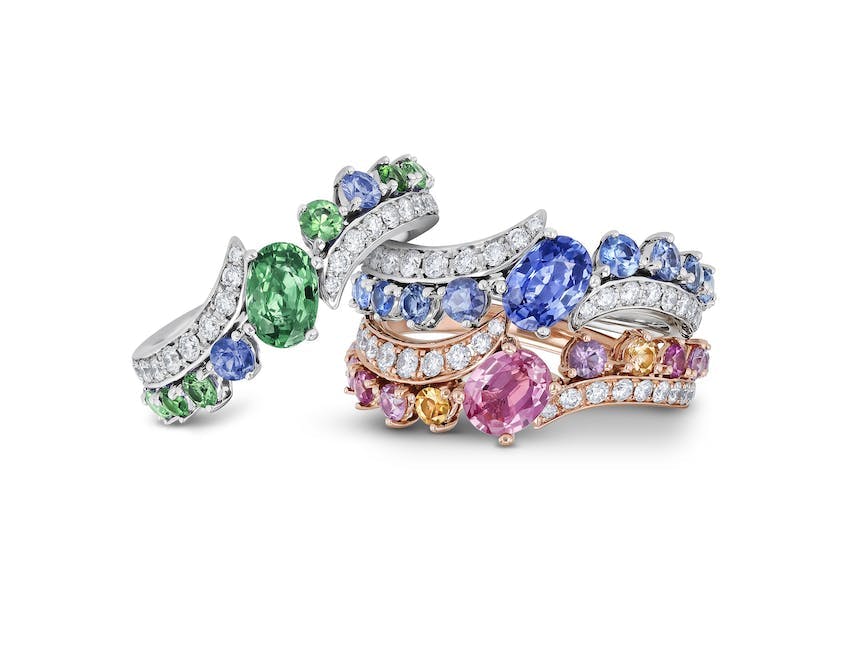 gübelin jewellery splendid feather ring set bicolor saphir diverse jewelry accessories accessory