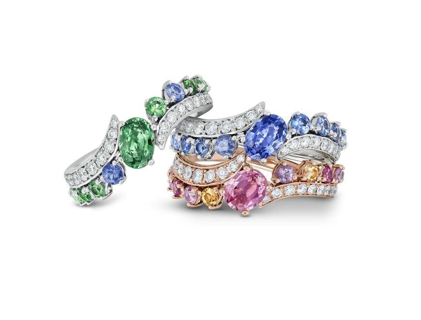 gübelin jewellery splendid feather ring set bicolor saphir diverse jewelry accessories accessory